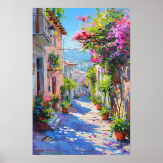 Poster Beco Floral Colorido no Primavera