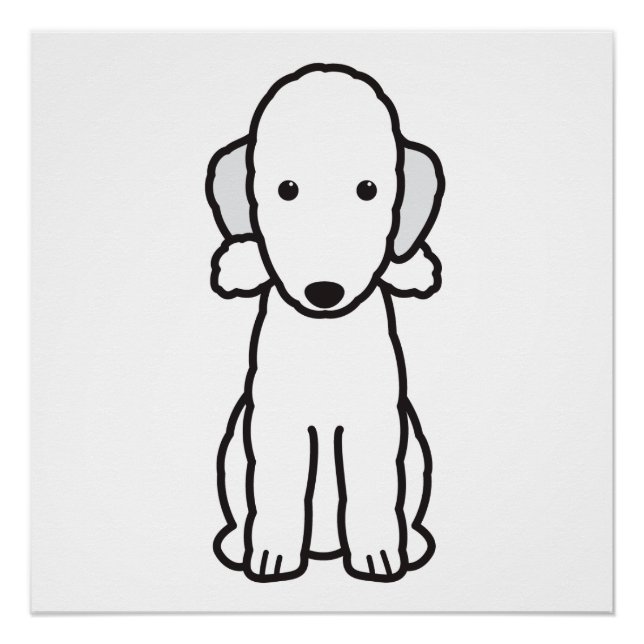 Pôster Bedlington Terrier Dog Cartoon (Frente)