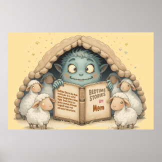 Poster Bedtime Stories by Mom Cute Monster Baby Blanket