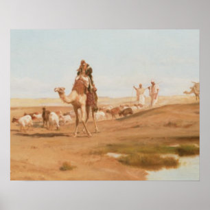 Poster Beduíno no deserto, 1884 (óleo na canvas)