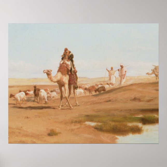 Poster Beduíno no deserto, 1884 (óleo na canvas) (Frente)