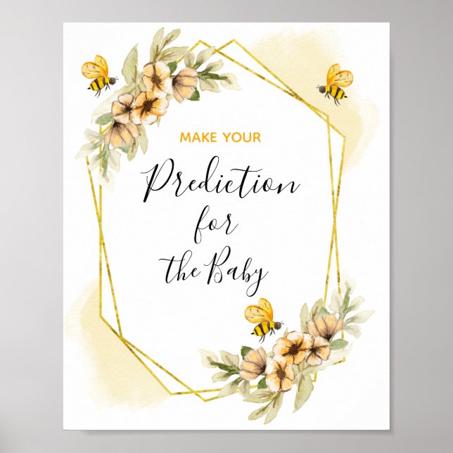 Poster Bee Botanical Floral Predicações para o bebê Poste (Frente)