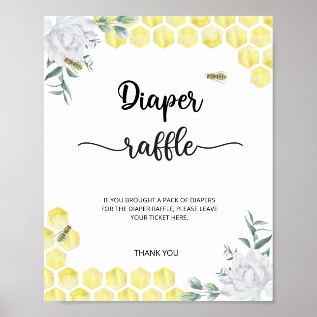 Poster Bee diaper raffle  (Frente)