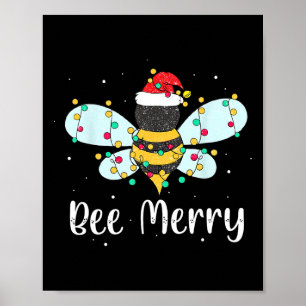 Poster Bee Feliz Natal Abelhas Frescas Fofas Mães