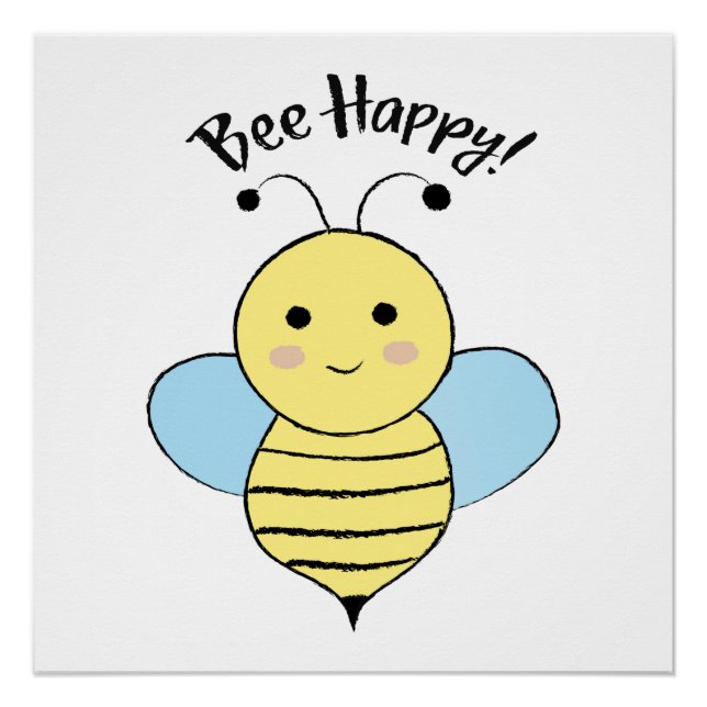 Pôster Bee Happy (Frente)