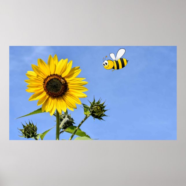 Poster Bee Happy. (Frente)