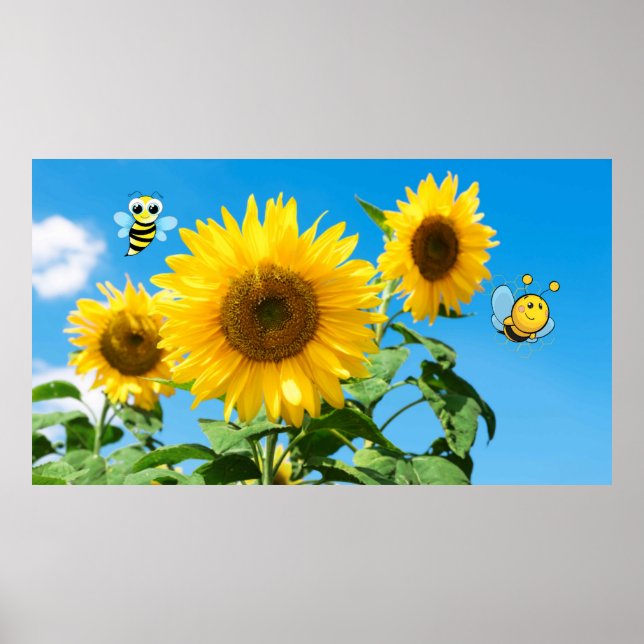 Poster Bee Happy. (Frente)