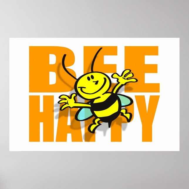 Pôster Bee Happy (Frente)