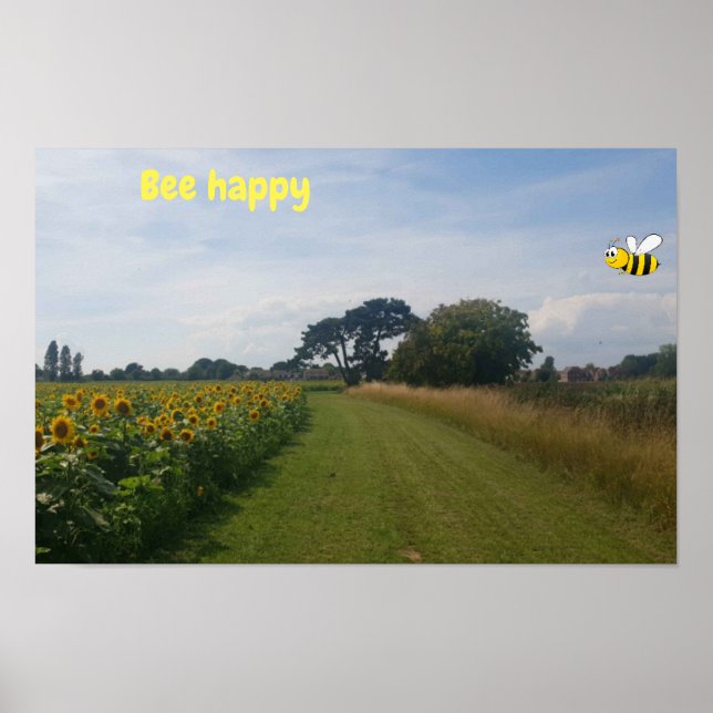 Poster Bee Happy. (Frente)