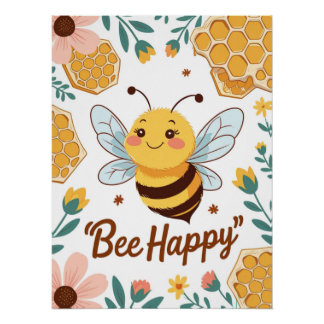 Pôster Bee Happy Poster