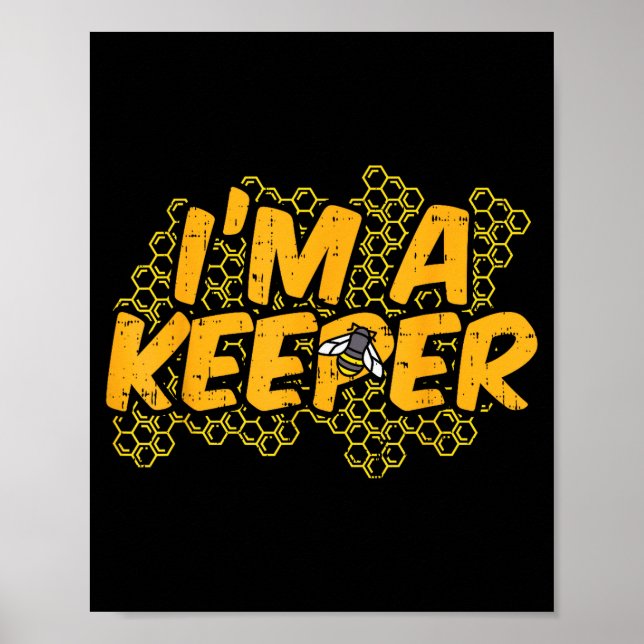 Poster Bee-keeper Funny Beekeeng Pun Humor Honey Aarist G (Frente)