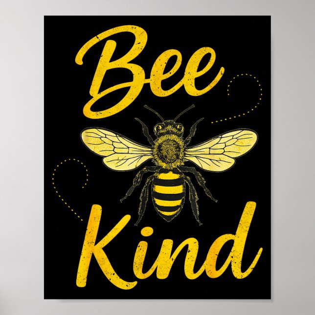 Poster Bee Kind Sitive Quote Cute Funny Design For Kids  (Frente)