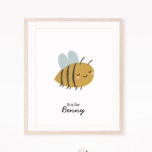Poster Bee - Letra inicial Nursery Wall Art