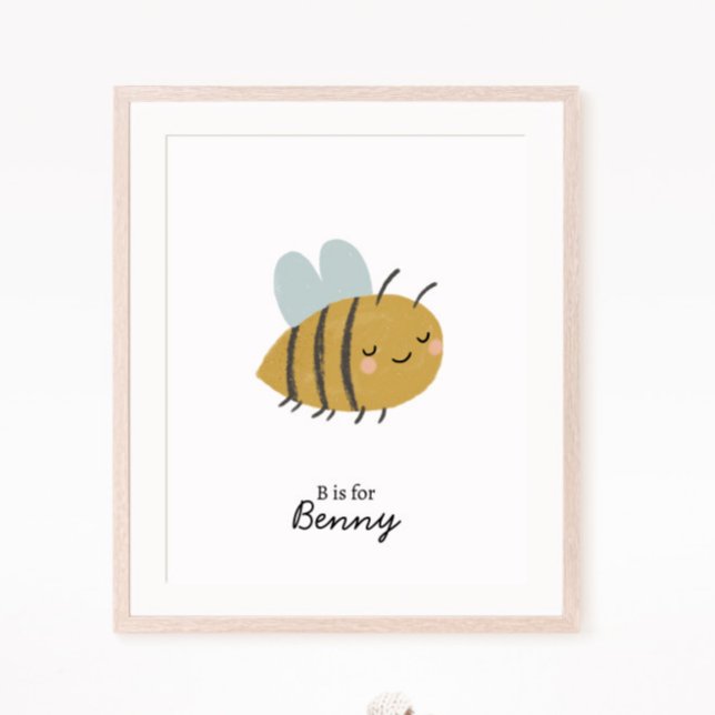 Poster Bee - Letra inicial Nursery Wall Art (Criador carregado)