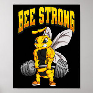 Poster Bee Strong Gym Malhação Bodybuilding