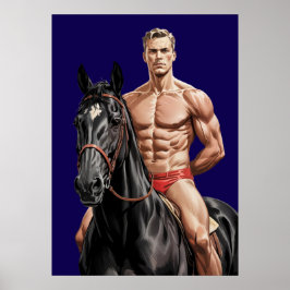 Poster Beefcake no cavalo