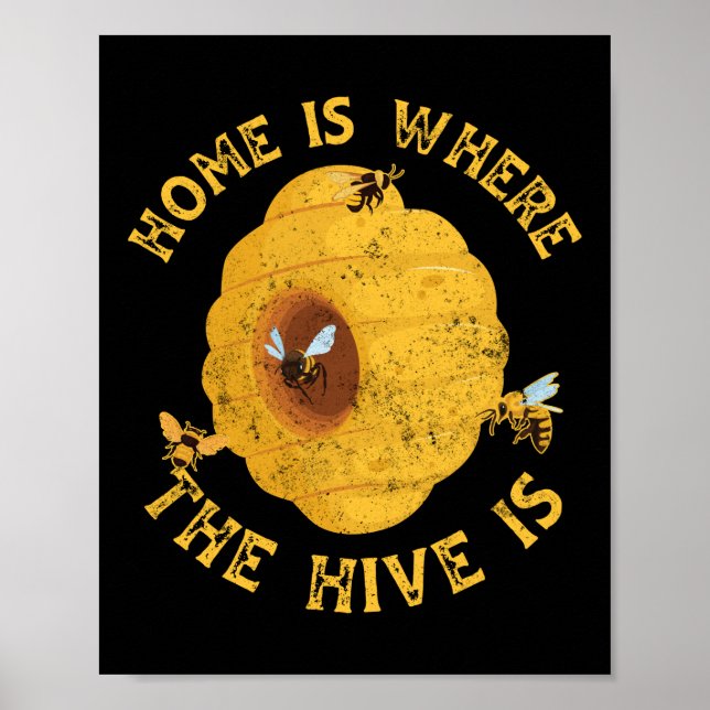 Poster Beekeeper Bee Home Is Where My Hive Is (Frente)