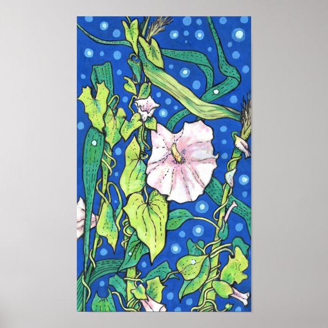 Poster Beendweed Reed Summer Wildflower Painting (Frente)