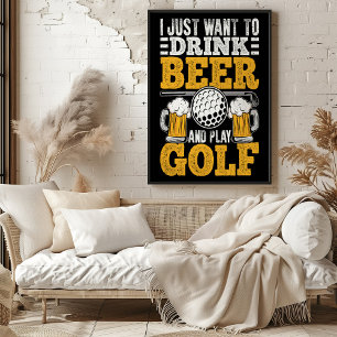 Poster Beer Beer e Jogar Golfe