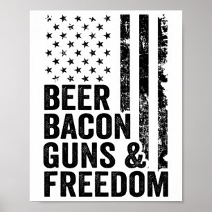 Poster Beer Bycon Guns E Freedom Usa Churrasco Flag Ameri