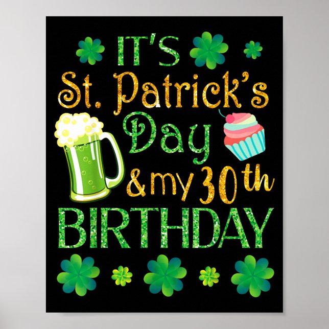 Poster Beer Cake &amp; Shamrocks It's St Patrick Day &amp (Frente)