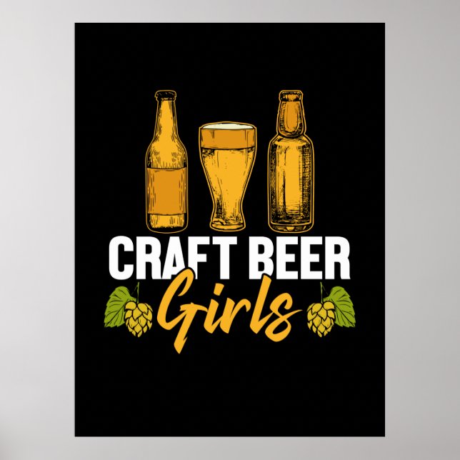 Poster Beer Drinker Artesanato Beer Girls Aniversário (Frente)