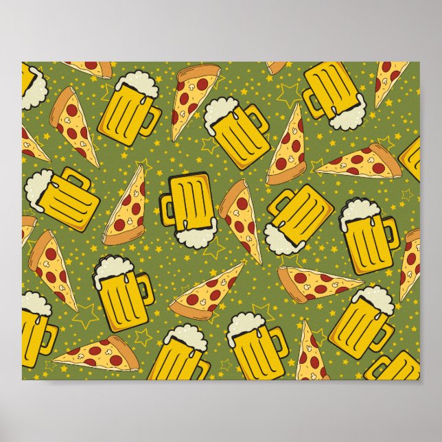Poster Beer e Pizza Lovers (Frente)