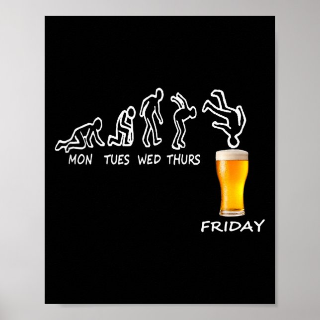 Poster Beer Gift Ready For Friday, Work Week Funny Beer T (Frente)