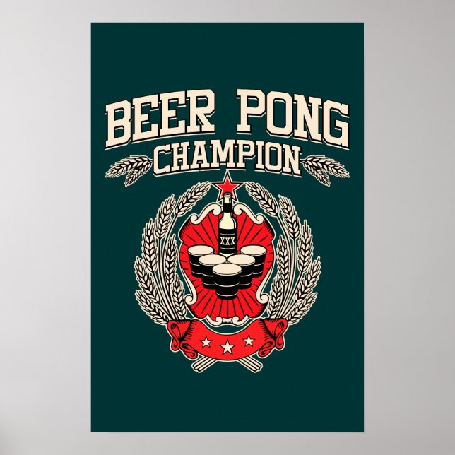 Pôster Beer Pong Champion (Frente)