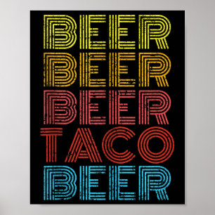 Poster Beer Taco Comida Dizendo Cinco Mexicanos Engraçado