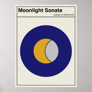 Poster Beethoven Moonlight Sonata Minimalista Abstrato