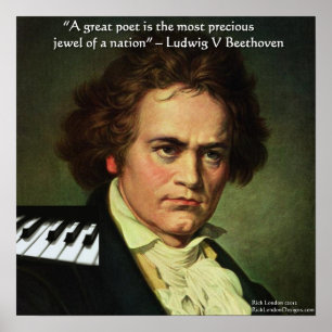Poster Beethoven & Poeta É Um Cartaz de Citação Preciosa