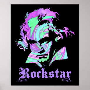 Pôster Beethoven Rockstar