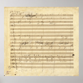 Poster Beethoven Symphony No. 9 Original Manuscript Impre