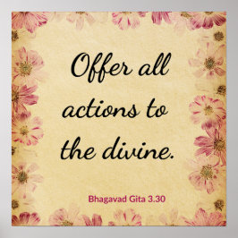 Poster Bege Espiritual Rosa Gita Oferecer Ações Floral