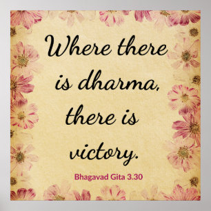 Poster Bege Inspirador Rosa Vitória Gita Dharma