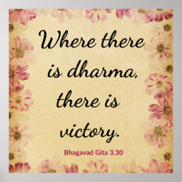 Poster Bege Inspirador Rosa Vitória Gita Dharma 