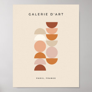 Poster bege neutro geométrico do meio século