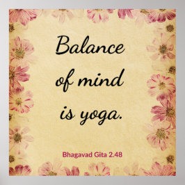 Poster Bege Rosa Tranquilo Gita Equilíbrio Yoga Estampa F