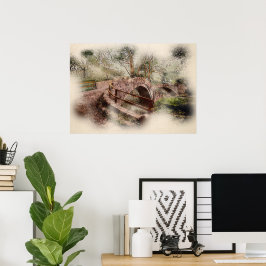 Poster Beggars Bridge, Glaisdale - Watercolour Art