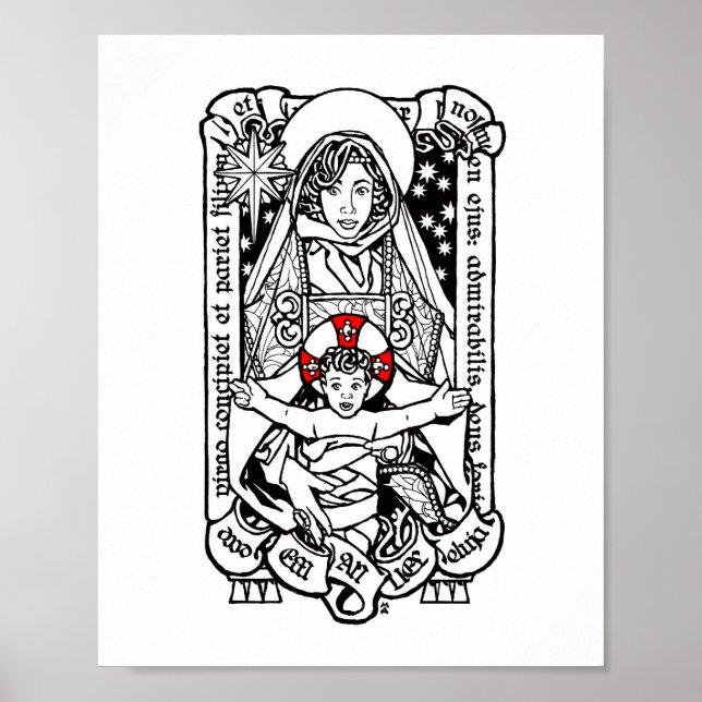 Poster Behold, uma Virgem deve conceber - Madonna e Chil (Frente)