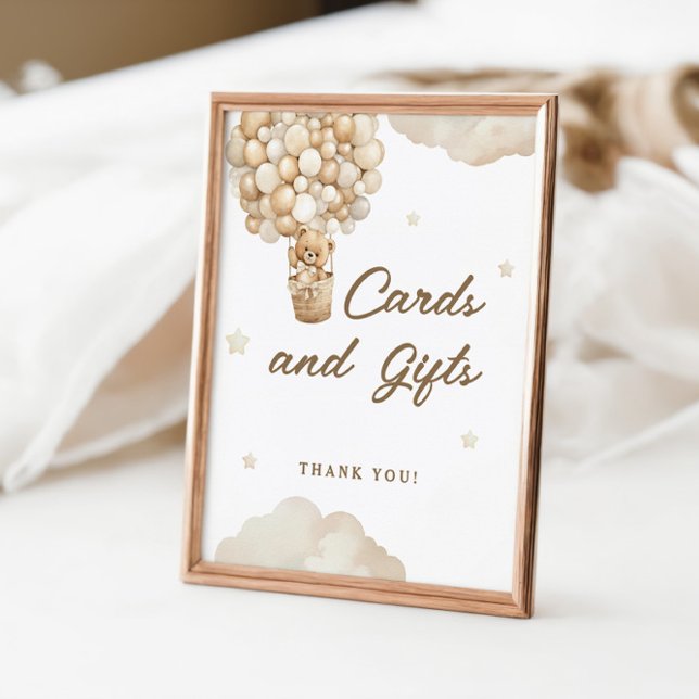 Poster Beige Balões de ursos de Teddy (Criador carregado)