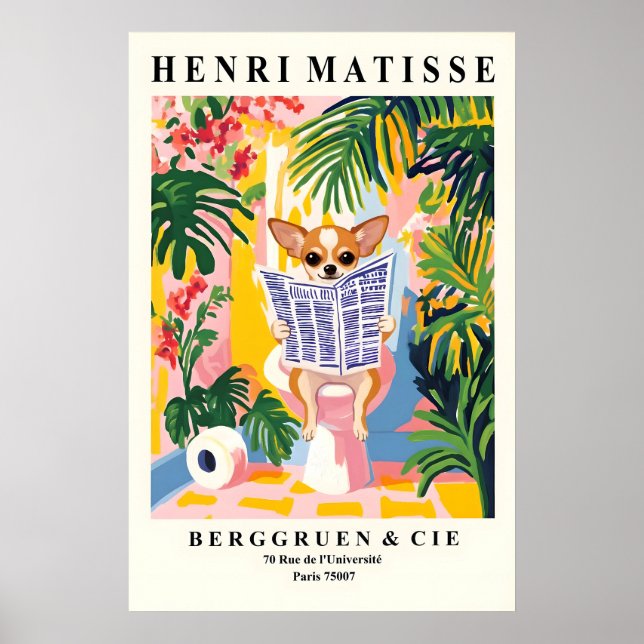 Poster Beige Chihuahua on a Toilet Art - Henri Matisse (Frente)