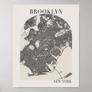 Poster Beige de Cheio Mínimo do Brooklyn New York Boho