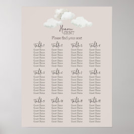 Poster Beige Heaven Sent Gender Reveal Seating Chart