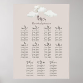 Poster Beige Heaven Sent Gender Reveal Seating Chart