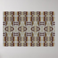 Beige Khaki Café Brown Mosaico Étnico Tribal
