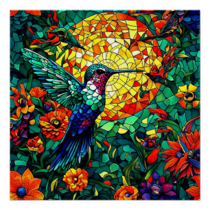 Pôster Beija-flor à luz do sol