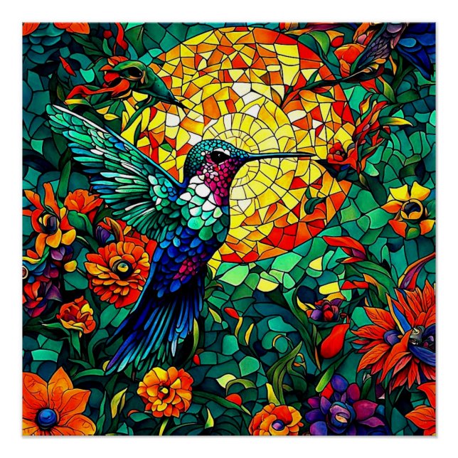 Pôster Beija-flor à luz do sol (Frente)