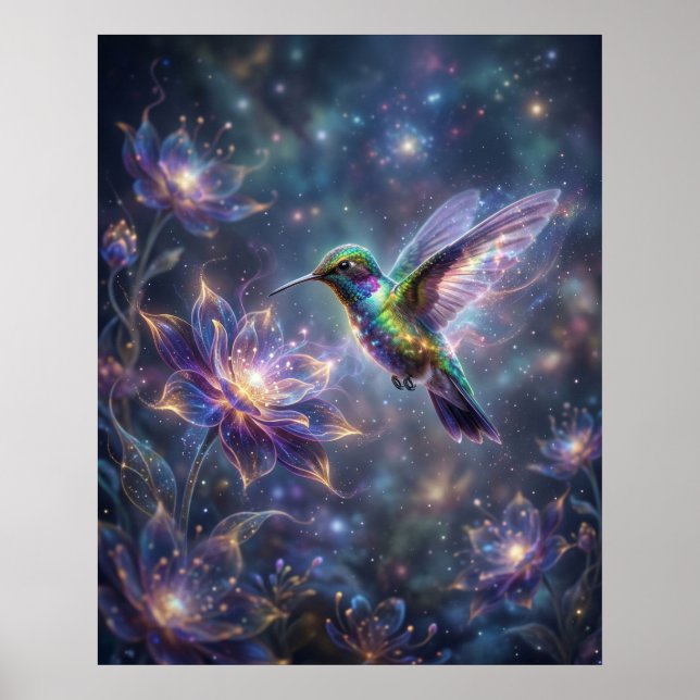 Poster Beija-flor Cósmico Flor da Estrela (Frente)